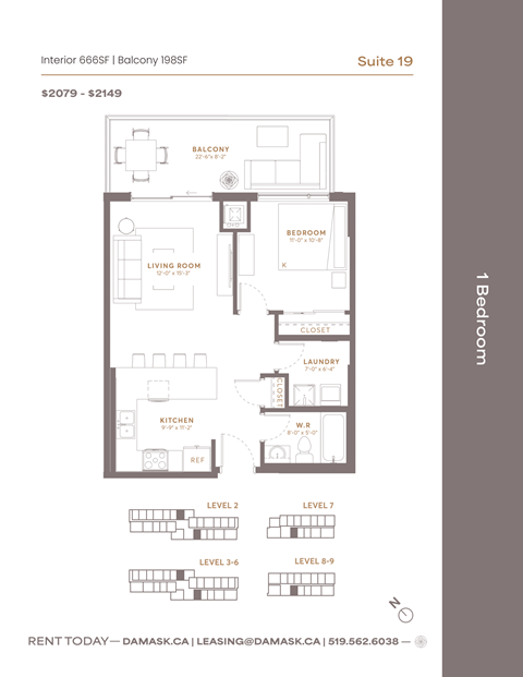 Suite 19 at Damask, Windsor, ON